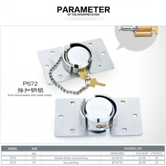Hidden Shackle Padlock and Hasp Includes Bolts-Heavy Duty RV or Van Lock-Vending Machines and Storage Building