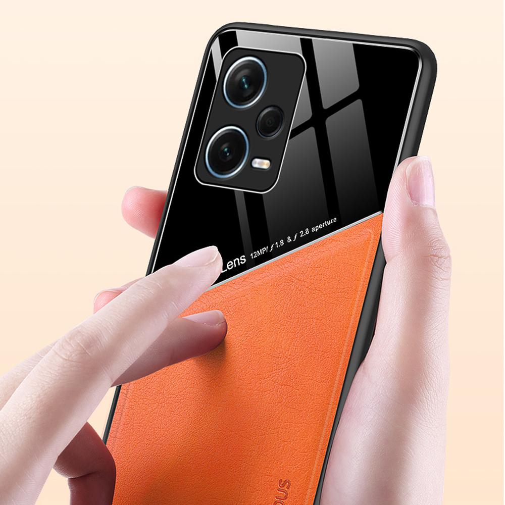 Shockproof Case for Xiaomi Redmi Note 12 Pro+ 5G TPU+PC+PU Leather Slim Phone Cover Support Magnetic Car Mount