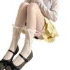Japanese Spring Summer Lace Bow Women Socks Solid Color Breathable Stockings Sweet Ballet Style Lolita Girls Middle Tube Socks