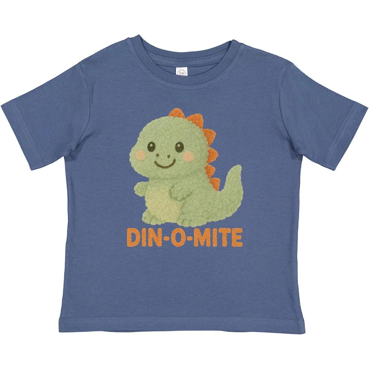 

Inktastic Cute Dino-Mite Dinosaur Baby kids boys T-Shirt Child Faux Yarn Infant Tees 110