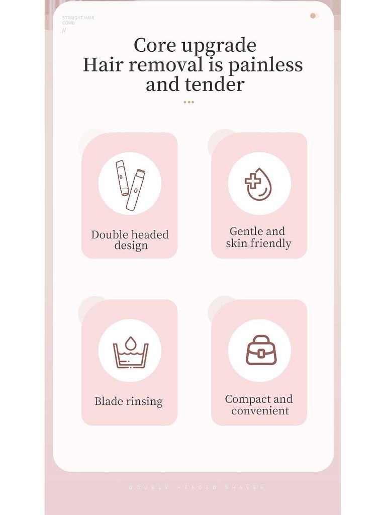 Dual-Head Women's Electric Epilator and Pubic Hair Trimmer