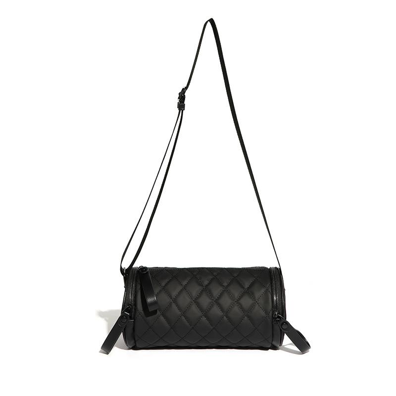 

2025 новая частная бриллиантовая повседневная сумка-цилиндр модный тренд универсальная одноплечевая на косую женская сумка