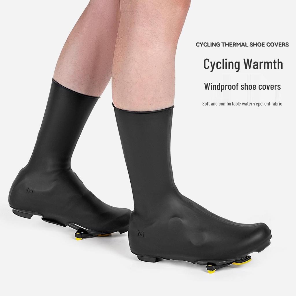 Non-Slip Windproof Waterproof Cycling Shoe Covers - Warm, Low Wind Resistance, Long Tube Silicone Design