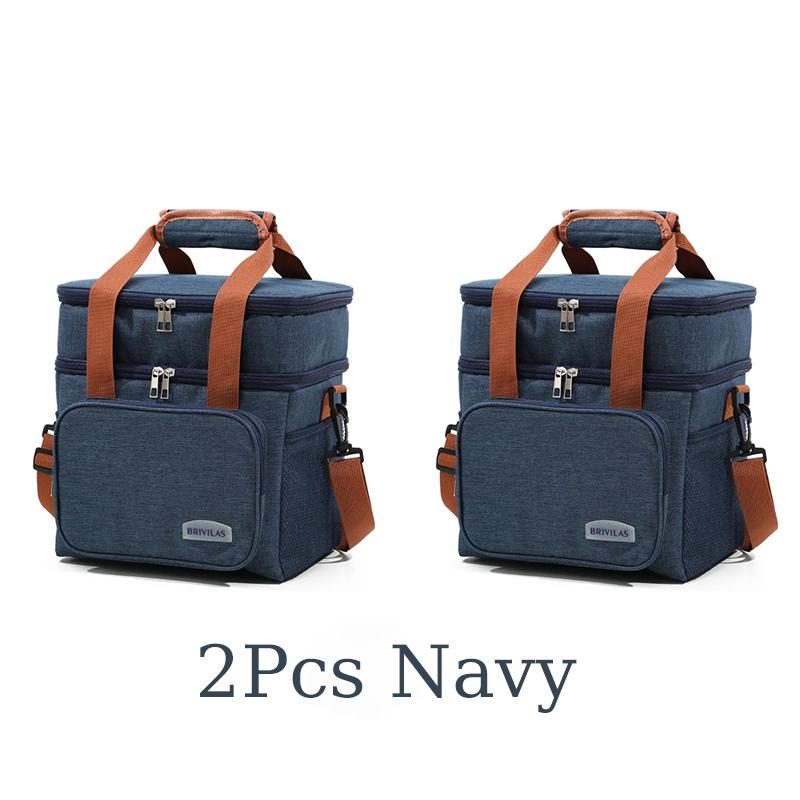 Large Capacity Picnic Bag Thermal insulation Double-Layer Storage Shoulder Bag With Handle Waterproof Oxford Lunch Bag Ice Pack