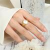 French-Inspired White Mother-of-Pearl Non-Fading Ring, 18K Gold-Plated Titanium Steel, Women's Index Finger Jewelry.