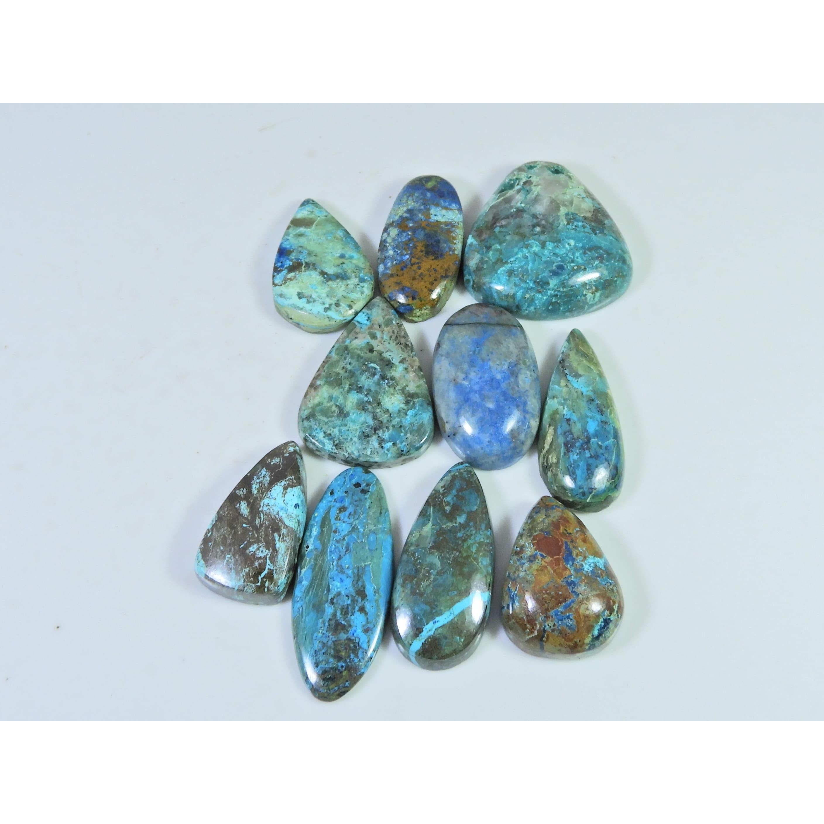 183Cts. Natural Shattuckite Mix Cabochon Loose Designer Gemstone 10Pcs Lot C-1534