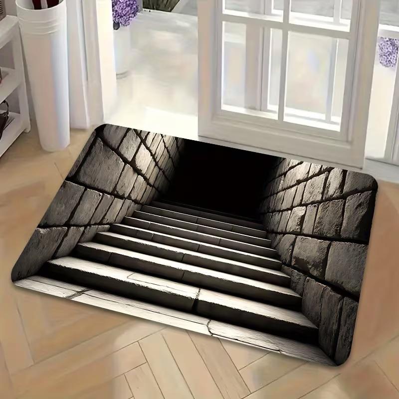 Tapis Pierre 3D Fosse à Pierres Grotte en Pierre Vortex Cascade Entrée de la Fosse à Pierres Paillasson Tapis pour Porte d'Entrée Tapis de Sol pour Porte d'Entrée