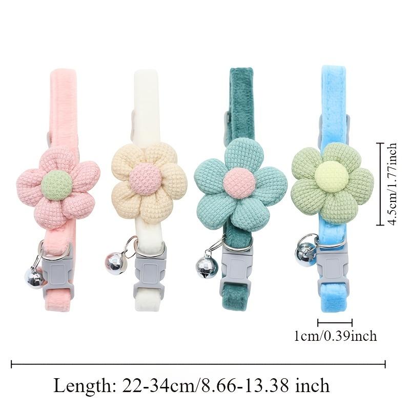 Flower Necklace Choker for Pet Neck Decorations Flower Bell Christmas Dog Necklace Pet Neck Jewelry
