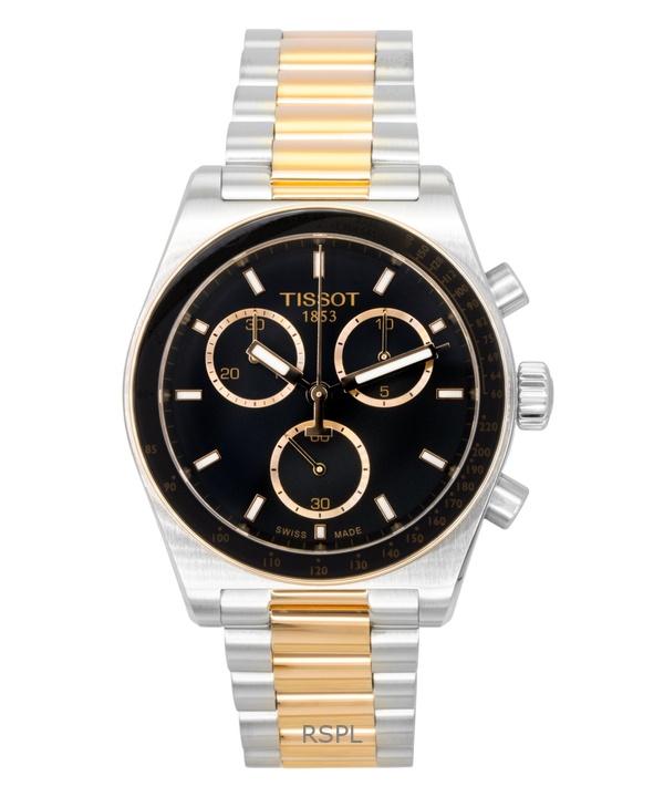 Tissot PR516 Chronograph Two Tone Stainless Steel Black Dial Quartz T149.417.22.051.01 100M Men's Watch