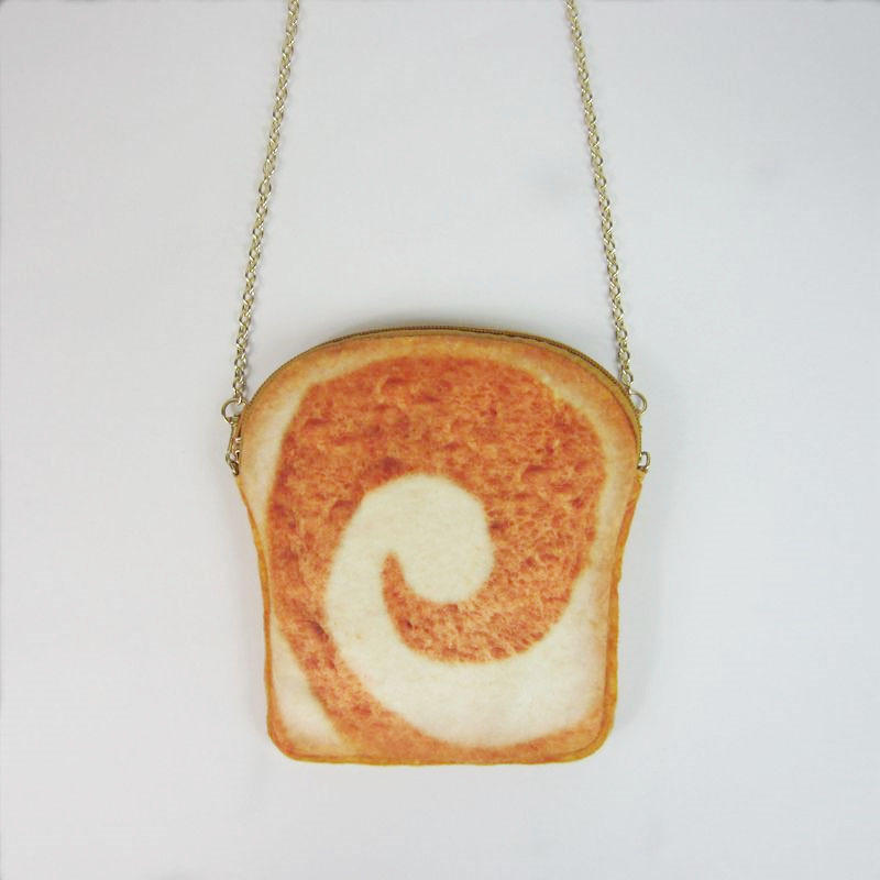 Creative female shoulder bag cute poached egg bag toast bread chain mobile phone bag Japanese and Korean fabric mini bag