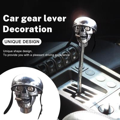 Skulls Soldier Grip - Buton de viteză lucrat manual, mâner de schimbător pentru stick de mașină Sliver Devil Skulls, stil schelet se potrivește cu majoritatea transmisiilor manuale automate