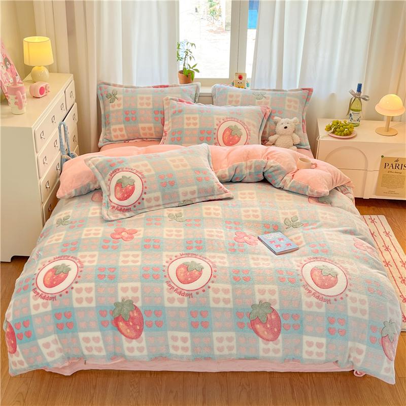 1 Stück Super Warmer Bettbezug für Winter Dick Weich Flanell Korallenfleece Bettdeckenbezug 220x240cm Queen Bettbezug (ohne Kissenbezug)