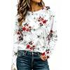 Fashion Women's Crew Neck Long Sleeve 3D Casual Color Printing Casual Long Sleeve Crew Neck T-Shirt