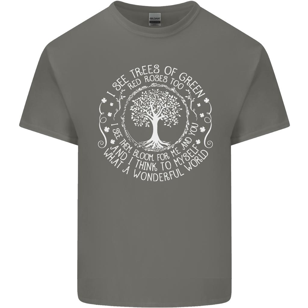 Trees What a Wonderful World EnvironUnisext Unisexs Light Cotton TShirt