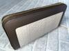 Long wallet with round zipper, made of genuine diamond python leather and genuine lamb leather, 702582 (Ivory)