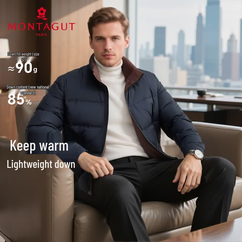 MONTAGUT Men s Lightweight Business Casual Goose Down Jacket 50