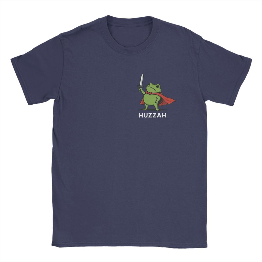 Unisexs TShirts Huzzah Frog Funny Animal Novelty 100 Cotton Tees Short Sleeve T Shirts Crewneck Clothing Graphic