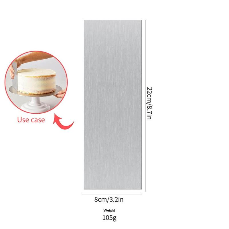 Stainless Steel Cake Scraper Double Serrated Edge Rust Resistant Anti Deform Baking Tool for Cake Decorating Jobs F