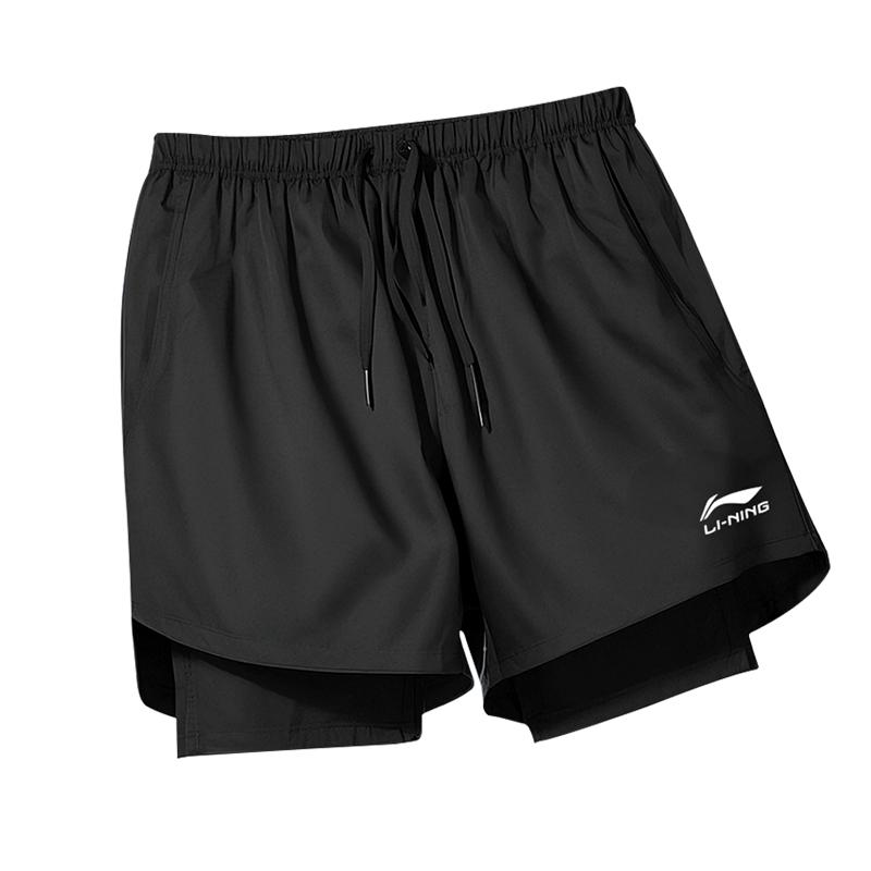 

Li-Ning Быстросохнущие Дышащие Шорты С Эффектом Двухслойности Анти-Неловкость Спортивные Шорты Унисекс XMX607-1 M
