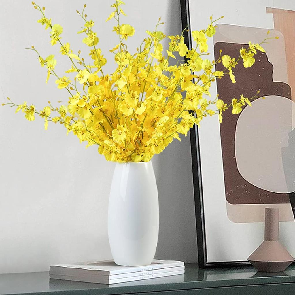 White Ceramic Flower Vase, Large, 25cm, Scandinavian Style, Ceramic, Stylish, Perfect for Ikebana, Home Decor, Gift