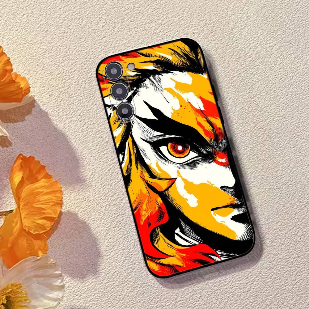 

Hot Anime Demon Slayer Hard Phone Case For Samsung Galaxy A73,A72,A71,A70,A53,A52,A51,Soft Silicone Black Cover Samsung a40