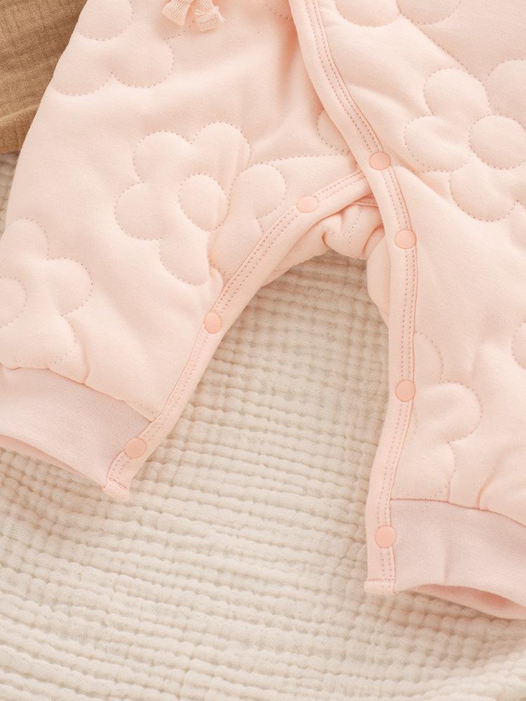 Baby Girl's Autumn/Winter Padded Jumpsuit - Newborn to 3 Months, 100 Days Cotton Romper, Horse New Year Outfit