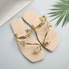 Fashionable Butterfly Pinch Toe Sandal Metal Strap Fat Sandals Summer New Holiday Outdoor Beach Sandals Shoes Woman 2025 Trend