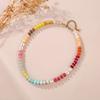 Women Colorful Natural Stone Handmade Beaded Flower Clavicle Necklace Beach Jewelry
