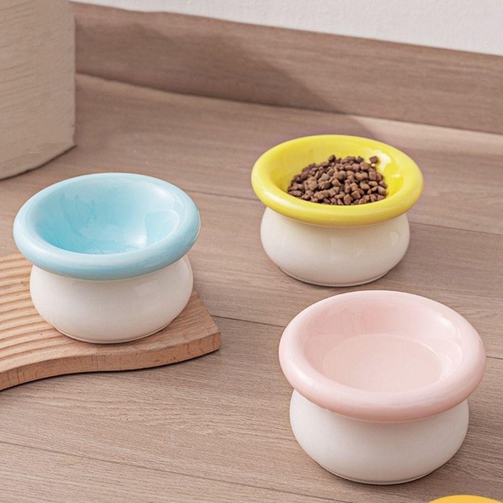 Ceramic Pet High Foot Bowl Large Capacity Dog Food Feeder Pet Drinking Feeder For Dogs Cats