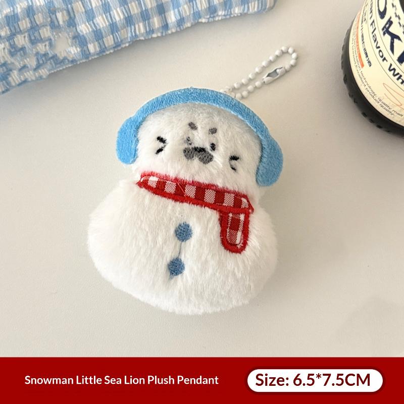 Cute Cartoon Plush Little Seal Doll Keychain Fun Sea Lion Seal Animal Doll Stuffed Toy Decor Backpack Decoration Pendant Gift