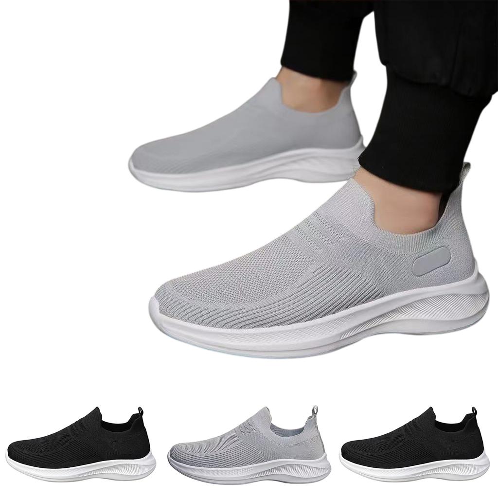 Men's Summer Outdoor Breathable Casual Shoes Slip On Lightweight Flexible Sole Athletic Sneakers for Walking Running and Daily Use