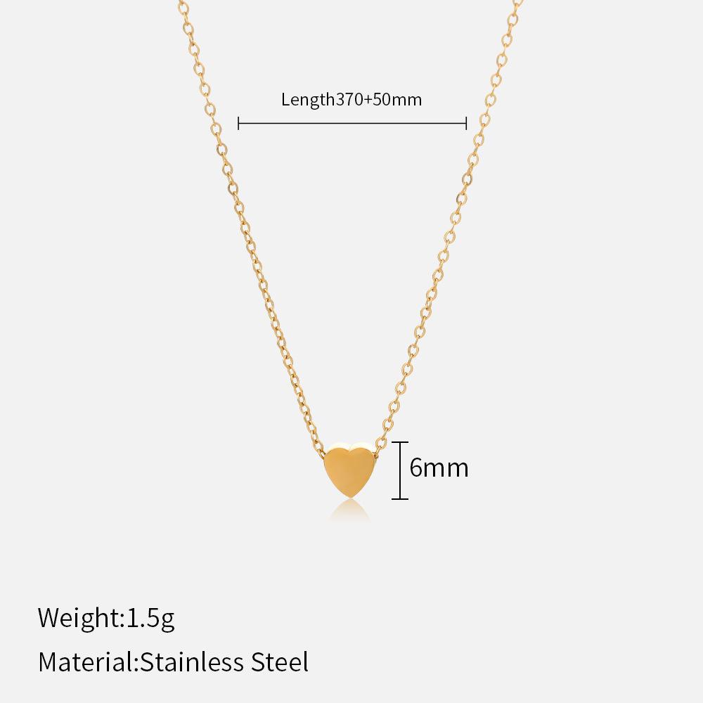 Internet celebrity INS popular love stainless steel necklace women, simple style fashion real gold electroplated collarbone chain jewelry