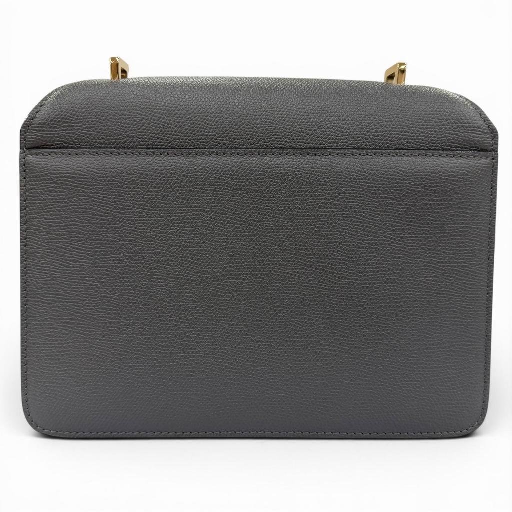 Pristine Valextra Shoulder Bag Nolo Medium Dark Gray Soft Calfskin Skin Leather Used