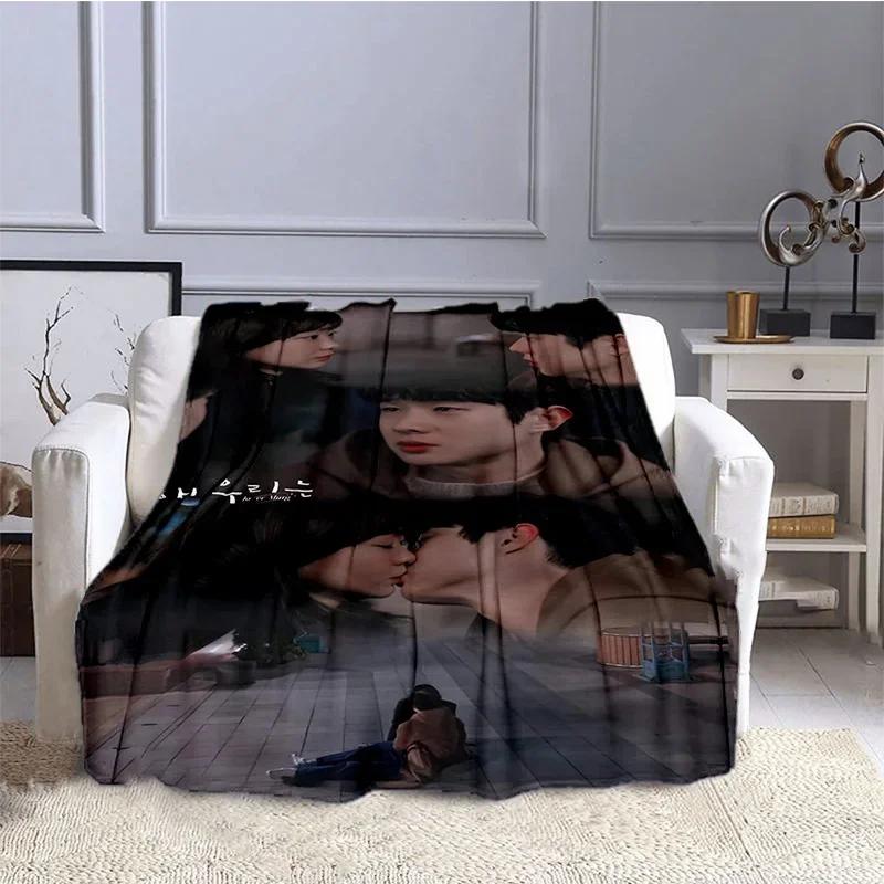 Korean Drama Our Beloved Summer Series Printed Blankets Choi Woo-shik Kim Da Mi Print Flannel Blanket Tv Show Quilt Fans Gift