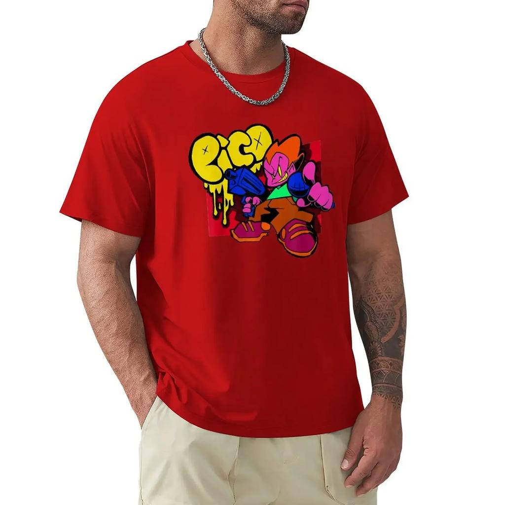 Friday Night Funkin Pico TShirt cotton graphic tees sweat oversizeds summer clothes Unisexs graphic tshirts
