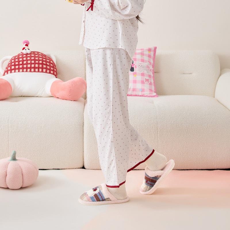 Cotton slippers women's winter indoor home thermal wool slippers men's home men's autumn and winter