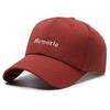 Letter Memorie Embroidered Baseball Cap Round Top Breathable Hat Gift Adjustable