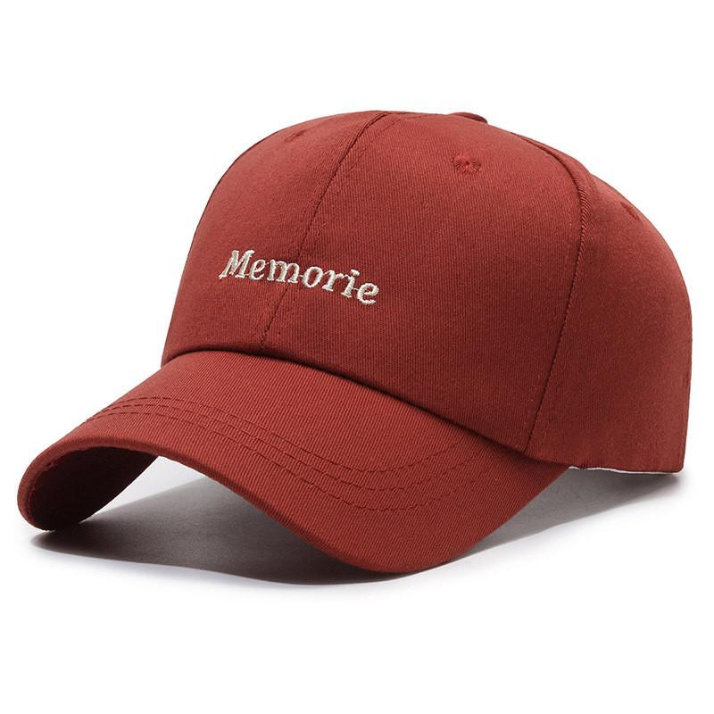 Letter Memorie Embroidered Baseball Cap Round Top Breathable Hat Gift Adjustable
