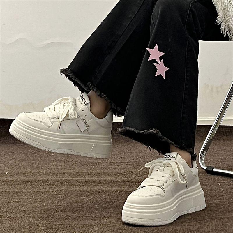 Little White Shoes Female Students Casual Thick Soles Heightening Small Shoes Women's Versatile Board Shoes