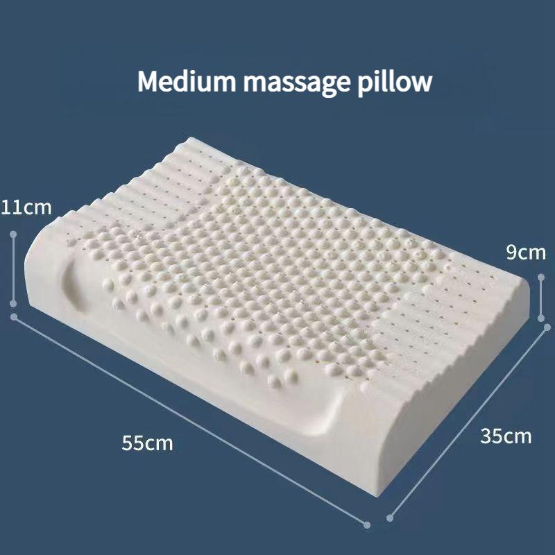 3D Convex Particle Massage Latex Pillow Cervical Spine Protection and Sleep Aid Pillow Core High Rebound Non Deformable Headrest, Dry and Breathable