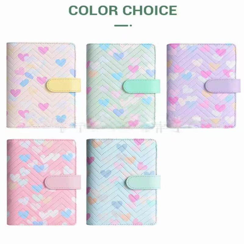 A6 PU-Leder Binder Economy 6-Ring Notizbuch, Stilvolles Design, Persönlicher Notizbuch-Binder Einband, Kann zur Aufbewahrung von Bargeld-Budget verwendet werden