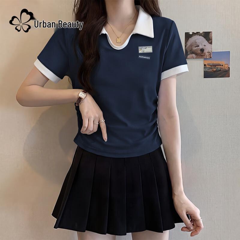 

Women s 2026 Summer Polo Collar Short-Sleeve T-Shirt M