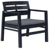 3 Piece Garden Dining Set Anthracite Plastic