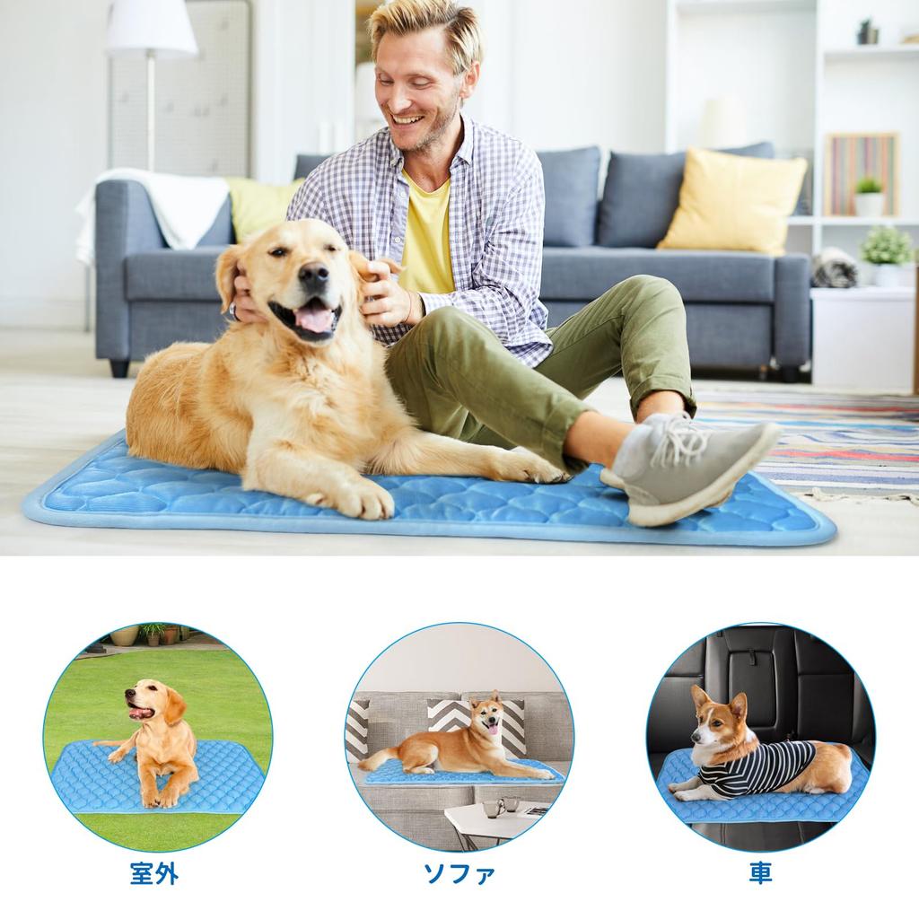 Pet Cooling Cat Cooling Cooling Mat for Dogs and Cooling Heatstroke Heat M Size Blue Mat, Sheet, Cats, Goods, Soft, Quick-Drying, Prevention, Relief,
