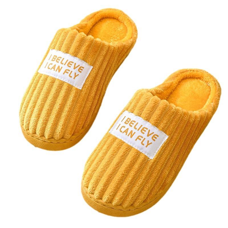 Cotton slippers non-slip winter home shoes indoor warm plush couple cotton shoes