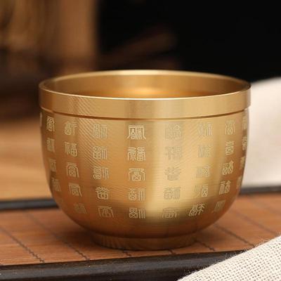 Bowl Treasure Copper Basin Wealth Offering Good Statue Money Fortune Luck Shui Feng Porsperity Lucky Bowls Chinese Golden Brass