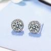 2026 Round Full Diamond Stud Earrings Women's Inlaid Super Flash Zircon Elegant Temperament Earrings