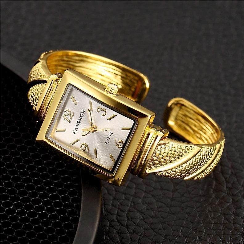 CANSNOW Bangle Watch Mujer Relojes Womens Watches Stainless Steel Bracelet Quartz Wrist Watch for Ladies New Design Female Clock