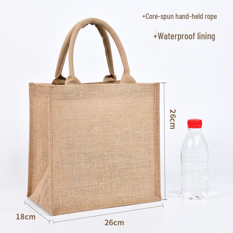 Custom DIY Hand-Painted Jute Burlap Tote Bag by MUJI