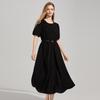 Shetu Round Neck Short Sleeve Mid-length Dress